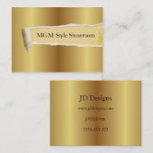 gescheurd papier, goudbord, effect visitekaartje (Voorkant / Achterkant)