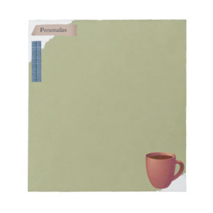 Gescheurd papier Koffiekopje Groen plakboek papier Notitieblok