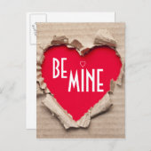 Gescheurd papieren hart briefkaart (Voorkant / Achterkant)