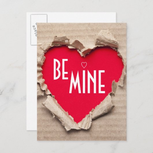 Gescheurd papieren hart briefkaart (Voorkant / Achterkant)