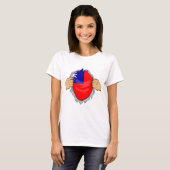 Gescheurd shirt met Taiwanese vlag erin (Voorkant volledig)