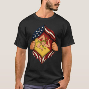 Gescheurd shirt ontwerp Siciliaanse Amerikaanse vl
