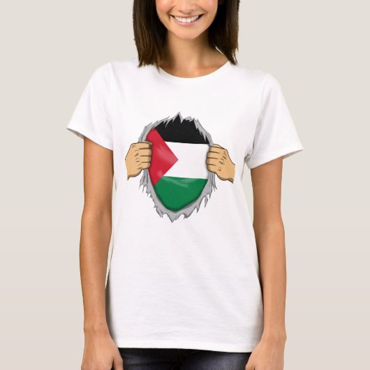 Gescheurd shirt Palestijnse vlag binnenin (Voorkant)