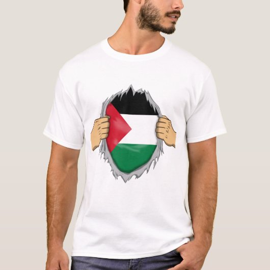 Gescheurd shirt Palestijnse vlag binnenin (Voorkant)