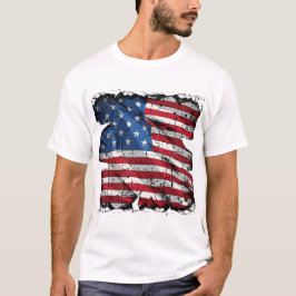 Gescheurd tactisch Amerikaanse vlag T-Shirt