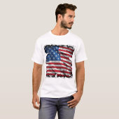 Gescheurd tactisch Amerikaanse vlag T-Shirt (Voorkant volledig)