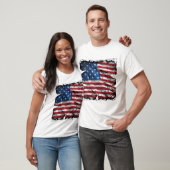 Gescheurd tactisch Amerikaanse vlag T-Shirt (Unisex)