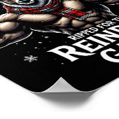 Gescheurd voor de games Funny Christmas Gym Workou Poster (Hoek)