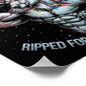 Gescheurd voor de games Funny Christmas Gym Workou Poster (Hoek)