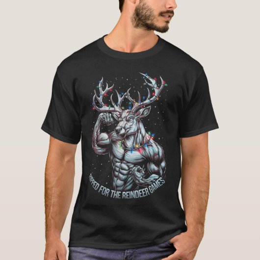 Gescheurd voor de games Funny Christmas Gym Workou T-shirt (Voorkant)