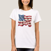 Gescheurde Amerikaanse vlag 4 juli T-shirt (Voorkant)