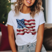 Gescheurde Amerikaanse vlag 4 juli T-shirt