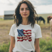 Gescheurde Amerikaanse vlag 4 juli T-shirt