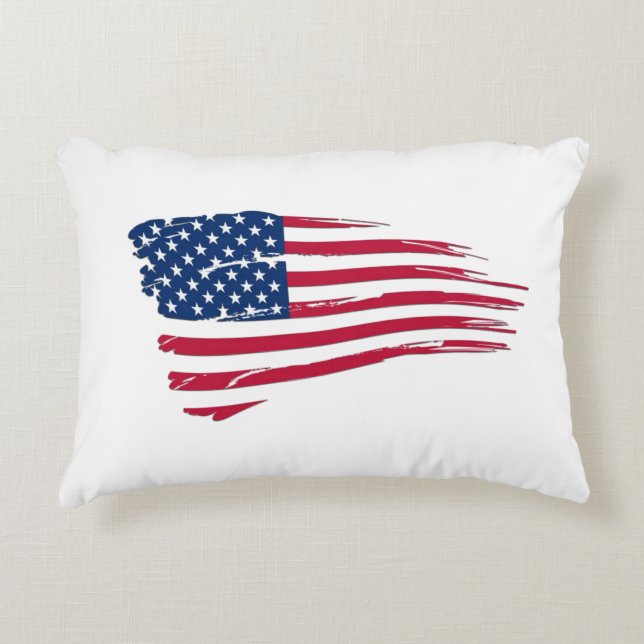 Gescheurde Amerikaanse vlag Accent Kussen (Voorkant)