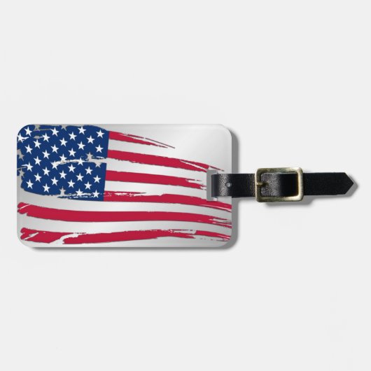 Gescheurde Amerikaanse vlag Bagagelabel (Voorkant horizontaal)