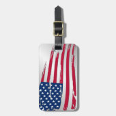 Gescheurde Amerikaanse vlag Bagagelabel (Voorkant verticaal)