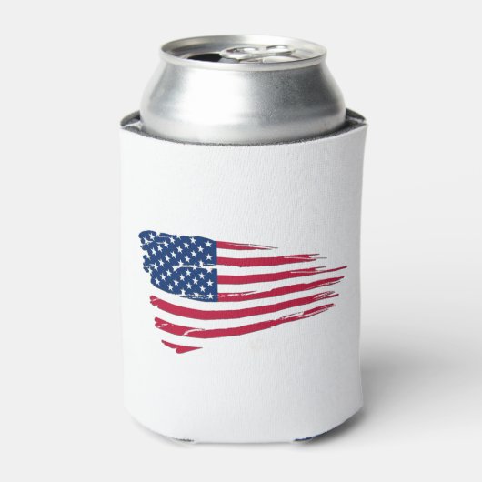 Gescheurde Amerikaanse vlag Blikjeskoeler (Blikje Voorkant)
