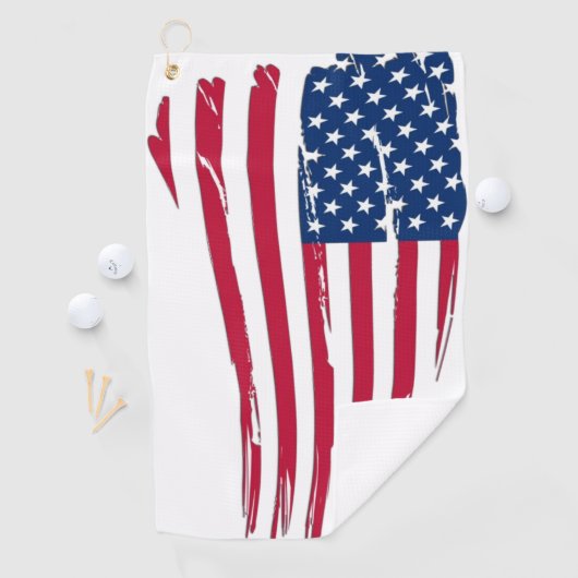 Gescheurde Amerikaanse vlag Golfhanddoek (Insitu)