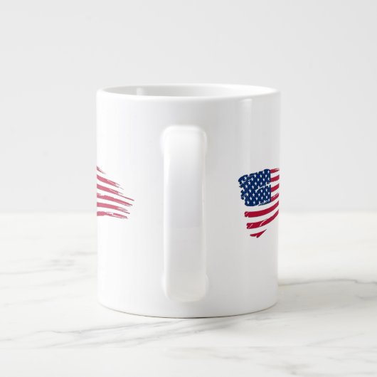 Gescheurde Amerikaanse vlag Grote Koffiekop (Achterkant)