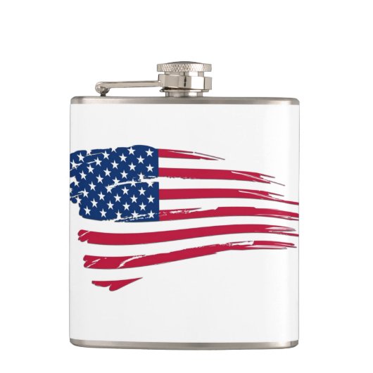 Gescheurde Amerikaanse vlag Heupfles (Voorkant)