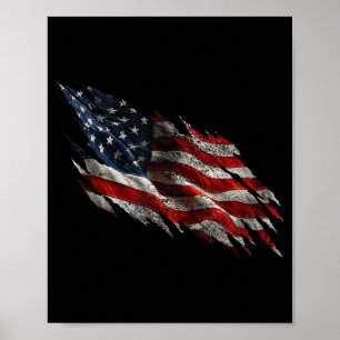 Gescheurde Amerikaanse vlag in nood Poster