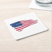 Gescheurde Amerikaanse vlag Kartonnen Onderzetters (Schuin)