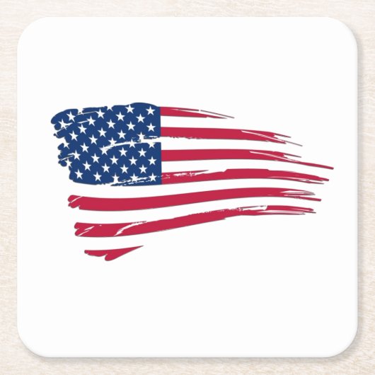 Gescheurde Amerikaanse vlag Kartonnen Onderzetters (Voorkant)
