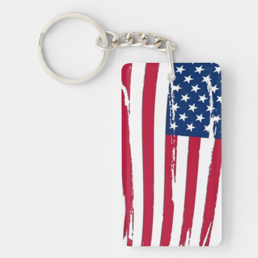 Gescheurde Amerikaanse vlag Sleutelhanger (Voorkant)