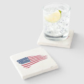Gescheurde Amerikaanse vlag Stenen Onderzetter (Zijkant)