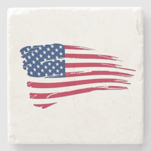 Gescheurde Amerikaanse vlag Stenen Onderzetter (Voorkant)
