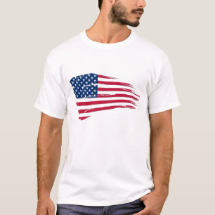 Gescheurde Amerikaanse vlag T-shirt