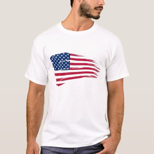 Gescheurde Amerikaanse vlag T-shirt (Voorkant)