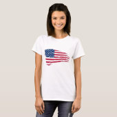Gescheurde Amerikaanse vlag T-shirt (Voorkant volledig)