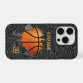 Gescheurde Basketbal (gestructureerd) iPhone Hoesje (Achterkant horizontaal)