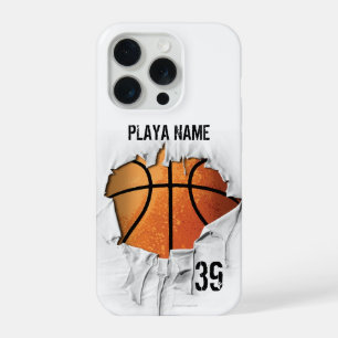 Gescheurde Basketbal iPhone 15 Pro Case