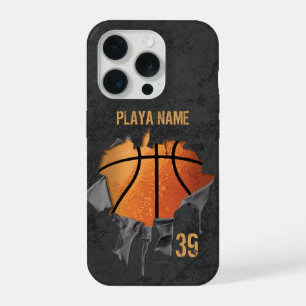 Gescheurde Basketbal iPhone 15 Pro Case