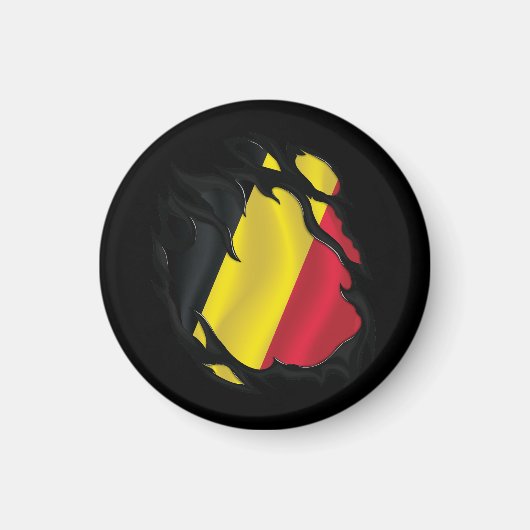 Gescheurde Belgische Vlag Magneet (Voorkant)