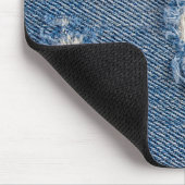 Gescheurde blauwe denim muismat (Hoek)