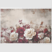 Gescheurde bloemen, Franse chic, rozen & pioen Tissuepapier (Voorkant)