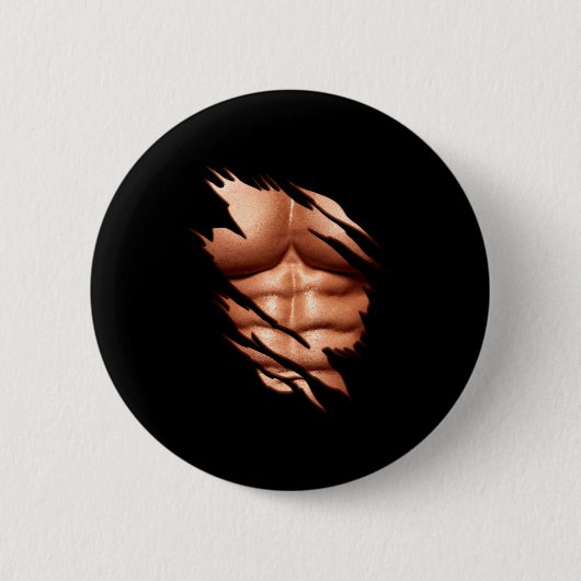 Gescheurde Buikspieren Clic Grappig  Ronde Button 5,7 Cm (Voorkant)