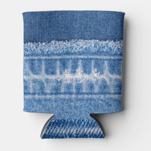 Gescheurde denim: Dubbele Blauwe Jeans Lijst Blikjeskoeler