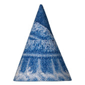 Gescheurde denim: Dubbele Blauwe Jeans Lijst Feesthoedjes (Rechts)