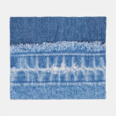 Gescheurde denim: Dubbele Blauwe Jeans Lijst Fleece Deken (Voorkant (Horizontaal))