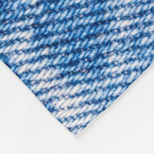 Gescheurde denim: Dubbele Blauwe Jeans Lijst Fleece Deken (Hoek)