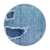 Gescheurde denim stof textuur, blauwe tinten. snijplank (Voorkant)