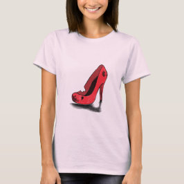 Gescheurde en gescheurde hoge hak t-shirt