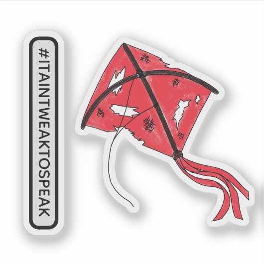 Gescheurde en gescheurde vlieger sticker (Voorkant)