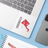 Gescheurde en gescheurde vlieger sticker (Laptop met iPhone)