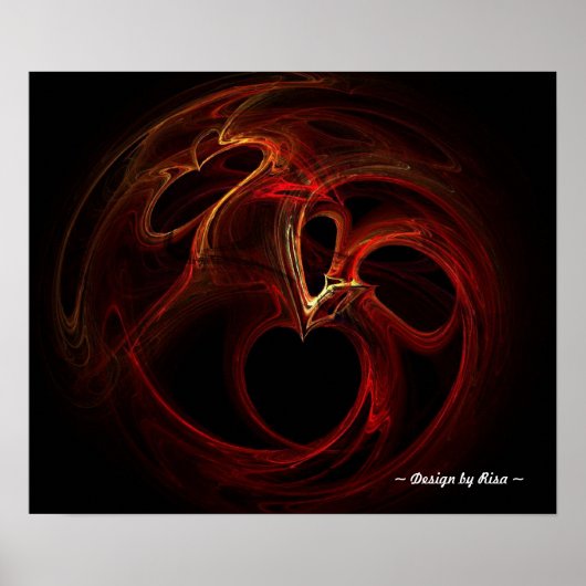 Gescheurde Fractal van Harten Poster (Voorkant)