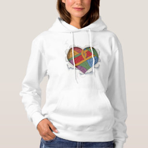 Gescheurde Garentrui Met Optische Illusie Hoodie